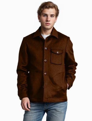 Wool jacket for men with structured design and practical chest pocket Lune London