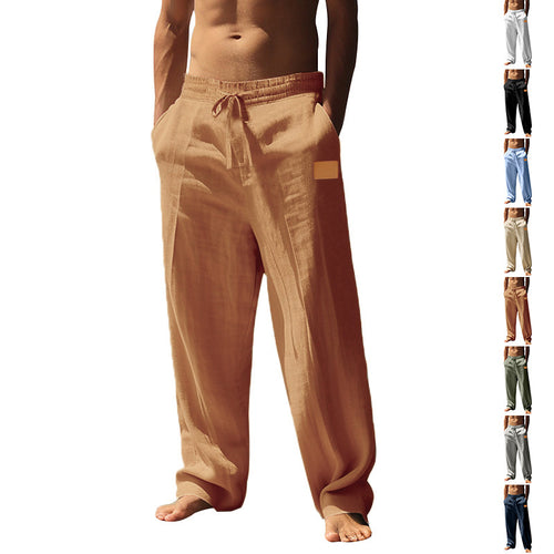 Light linen trousers for men with elastic waistband Lune London