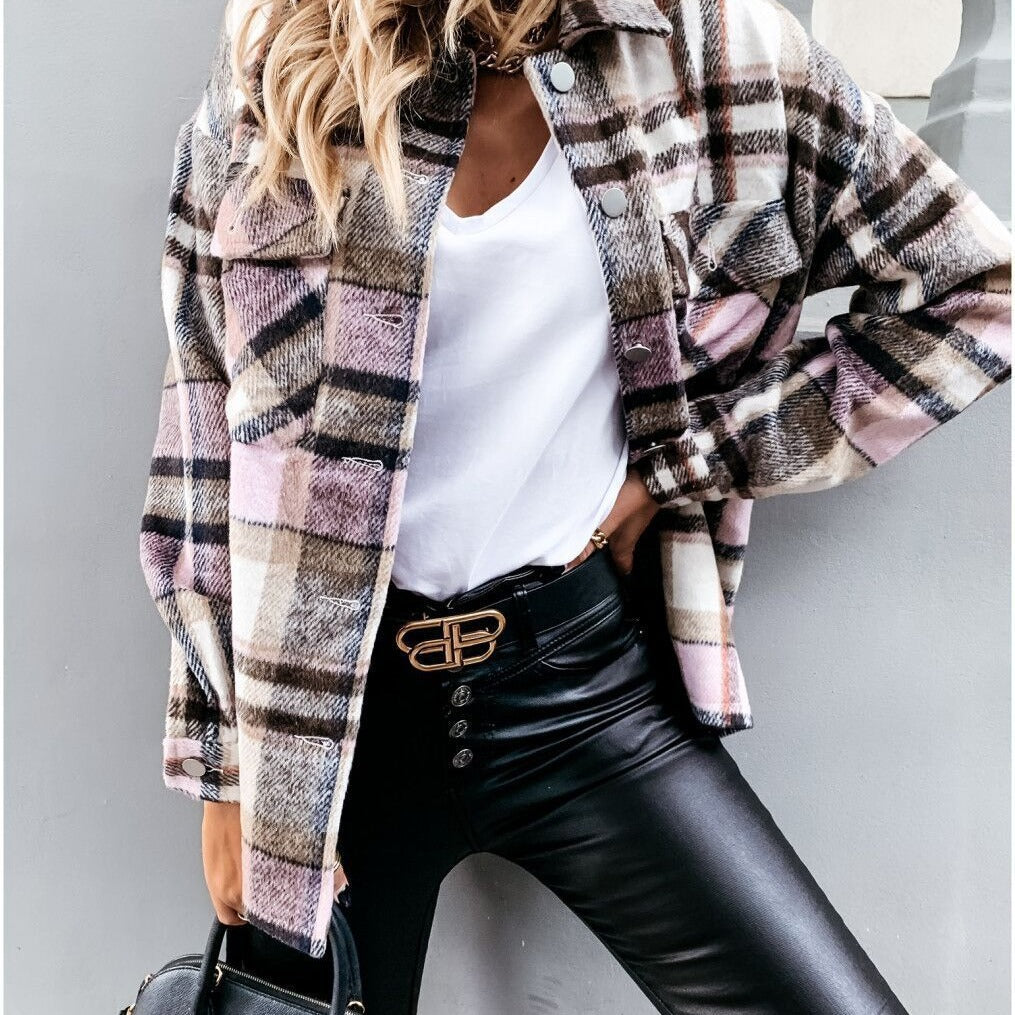 Plaid flannel overshirt for women Lune London