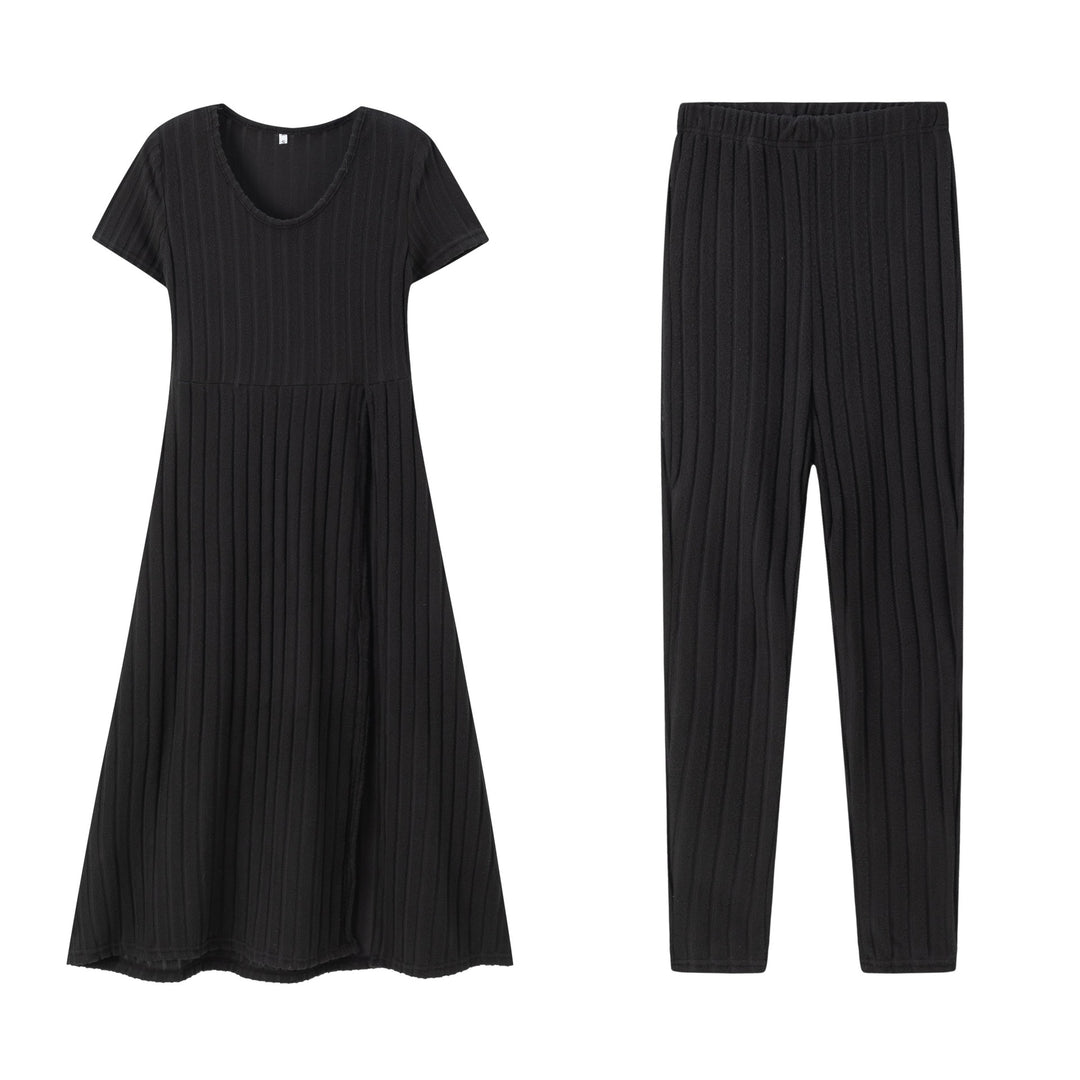 Chic Maxi Skirt and Ripp Leggings Set for Women