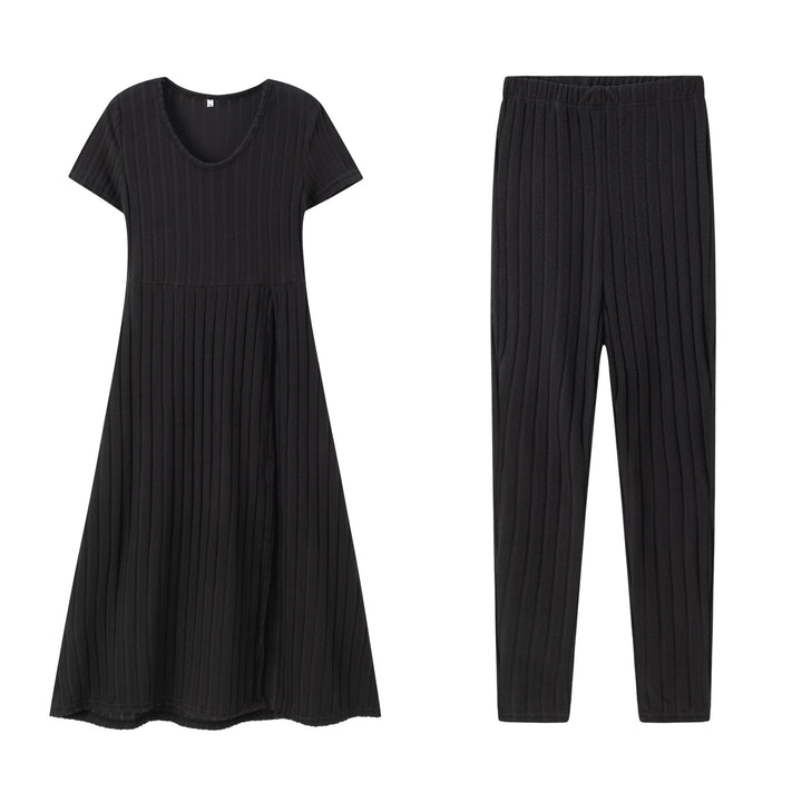 Chic Maxi Skirt and Ripp Leggings Set for Women