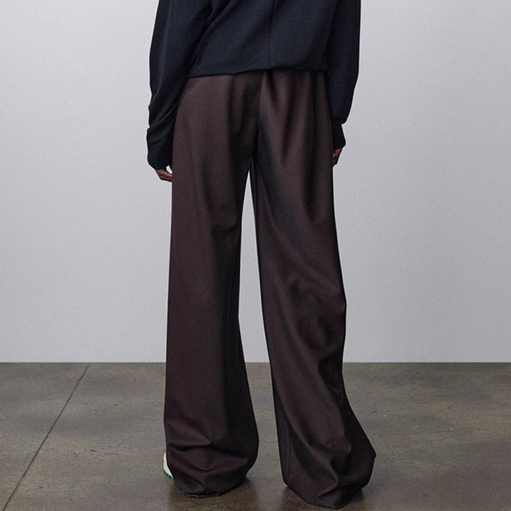 Wide high-waisted ladies' trousers in fluid material Lune London