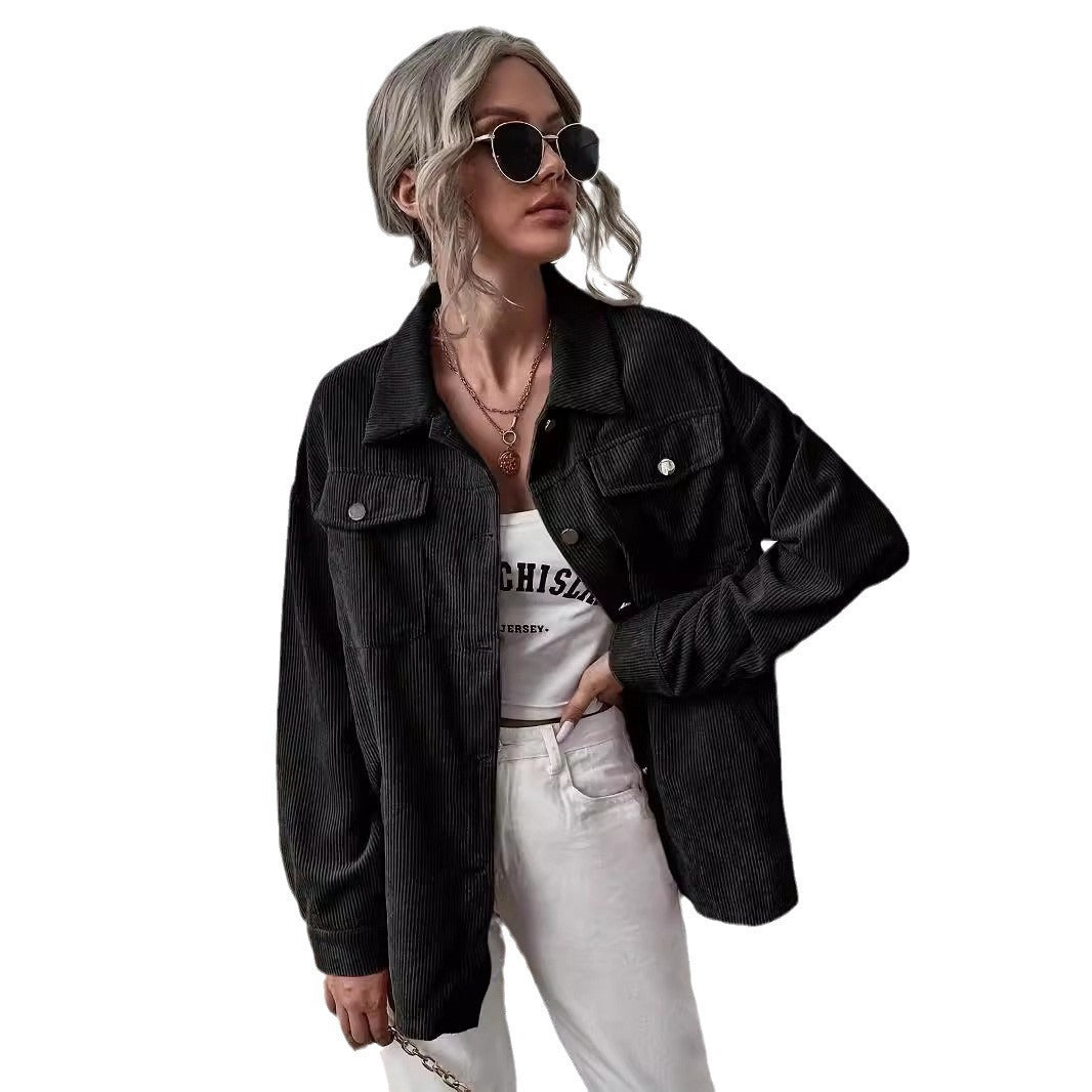 Corduroy jacket for women with a modern cut and practical pockets Lune London