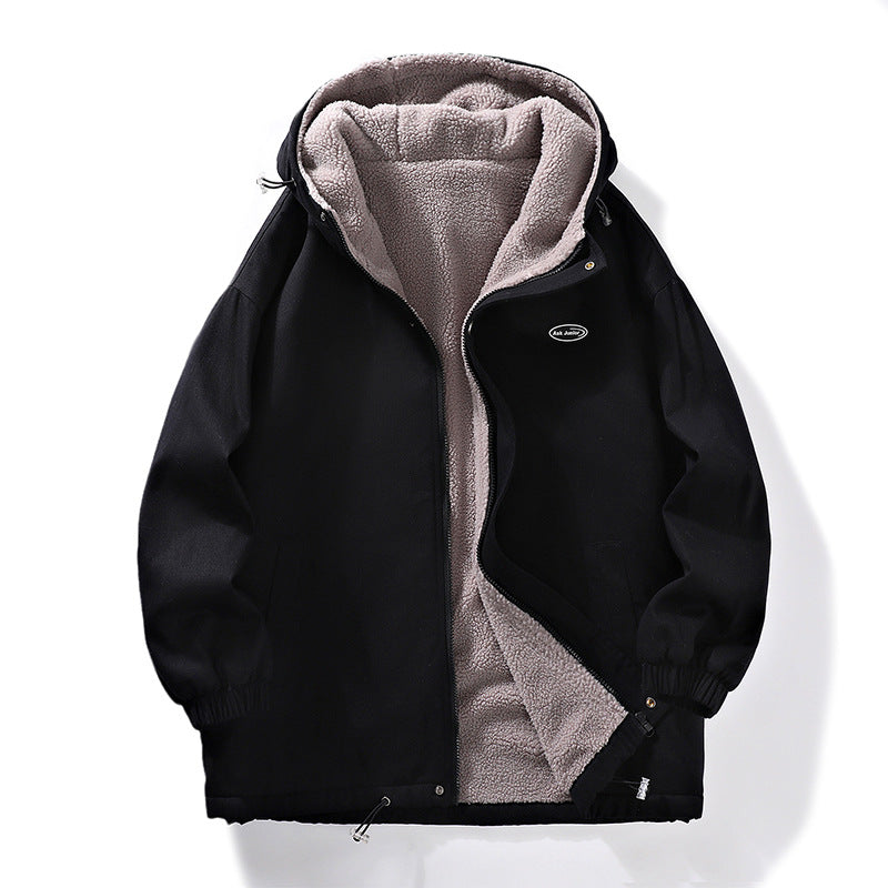 Warm fleece jacket for men with high protective collar Lune London