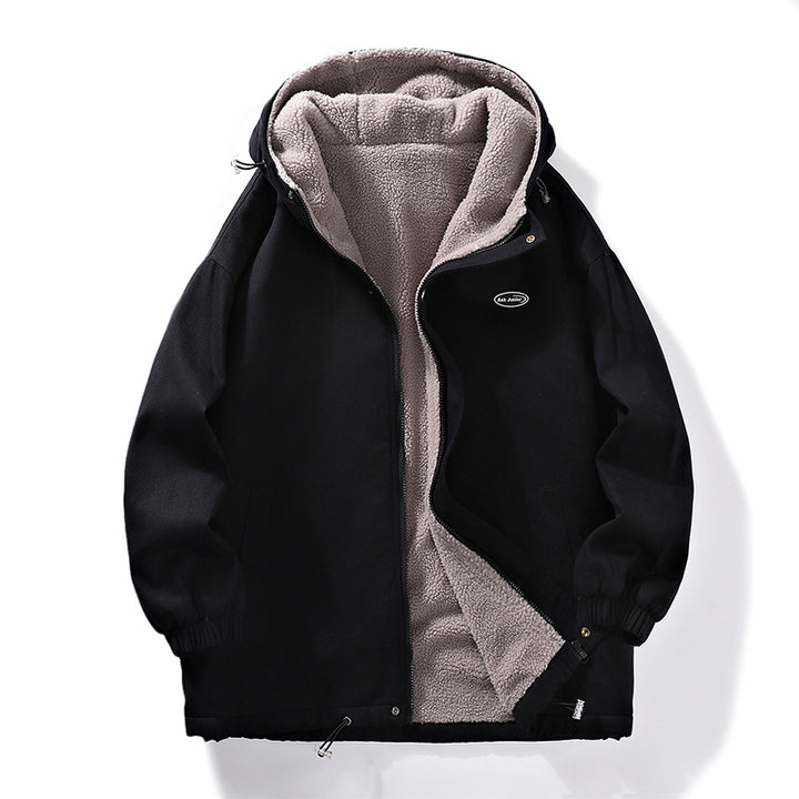 Warm fleece jacket for men with high protective collar Lune London