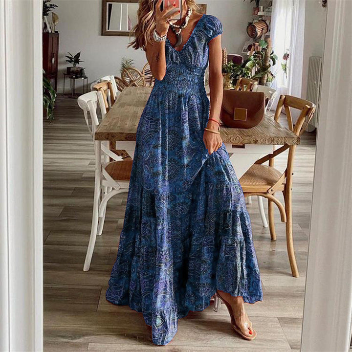 Women's Maxi Dress with Boho Design and Swinging Hem Lune London