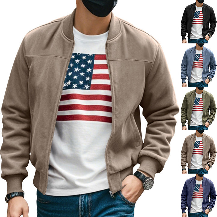 Men's casual bomber jacket with breathable inner lining and side zip pockets Chic and style