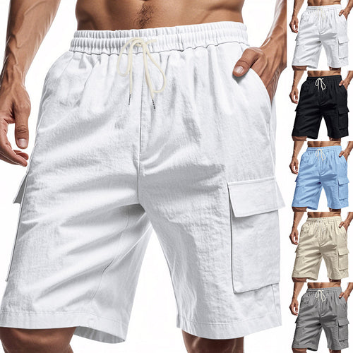 Casual cargo shorts for men with elastic waistband and practical side pockets Lune London