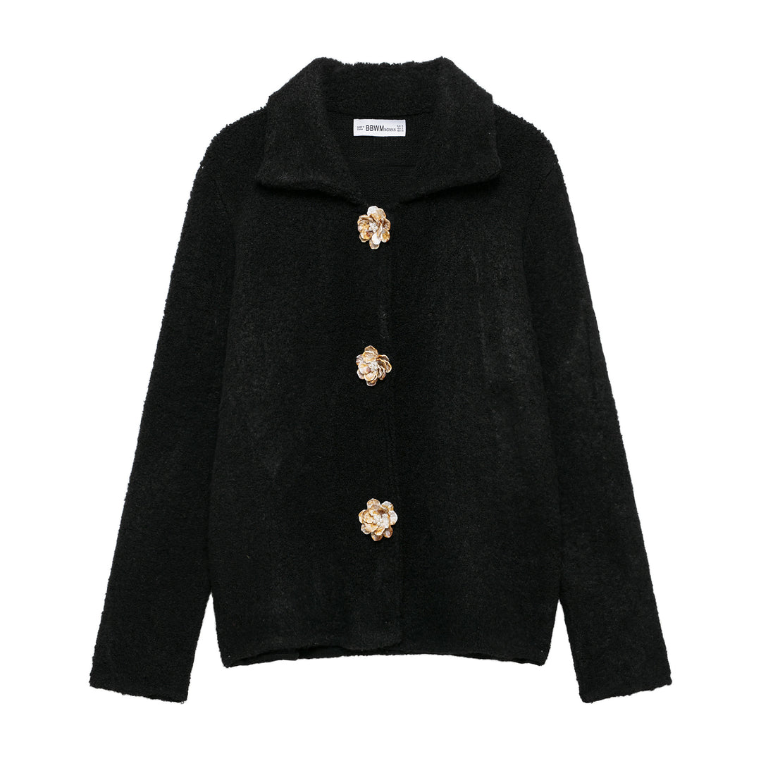 Elegant ladies cardigan with decorative button details Lune London