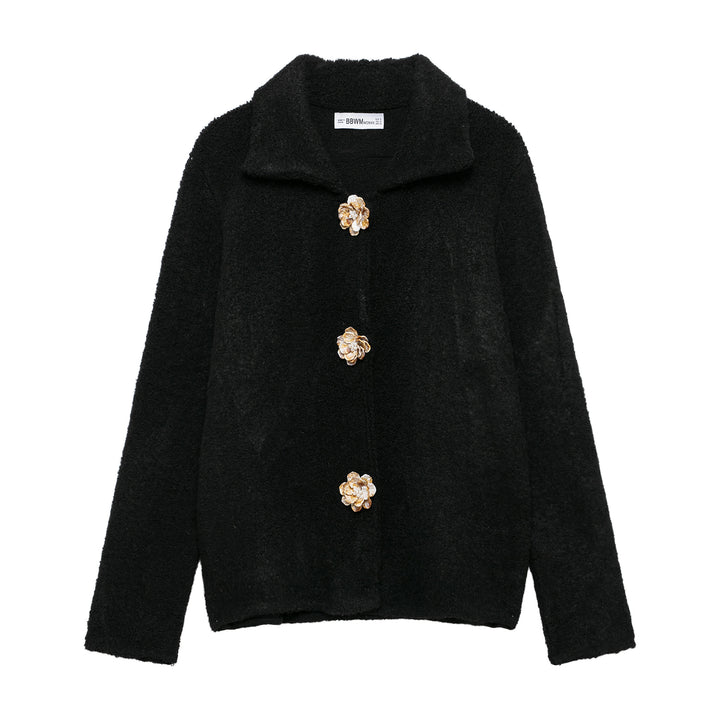Elegant ladies cardigan with decorative button details Lune London