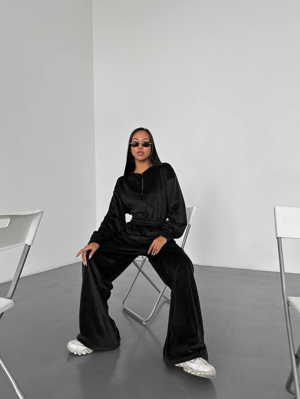 Comfortable polar set for women with a loose fit and an elastic waist Lune London