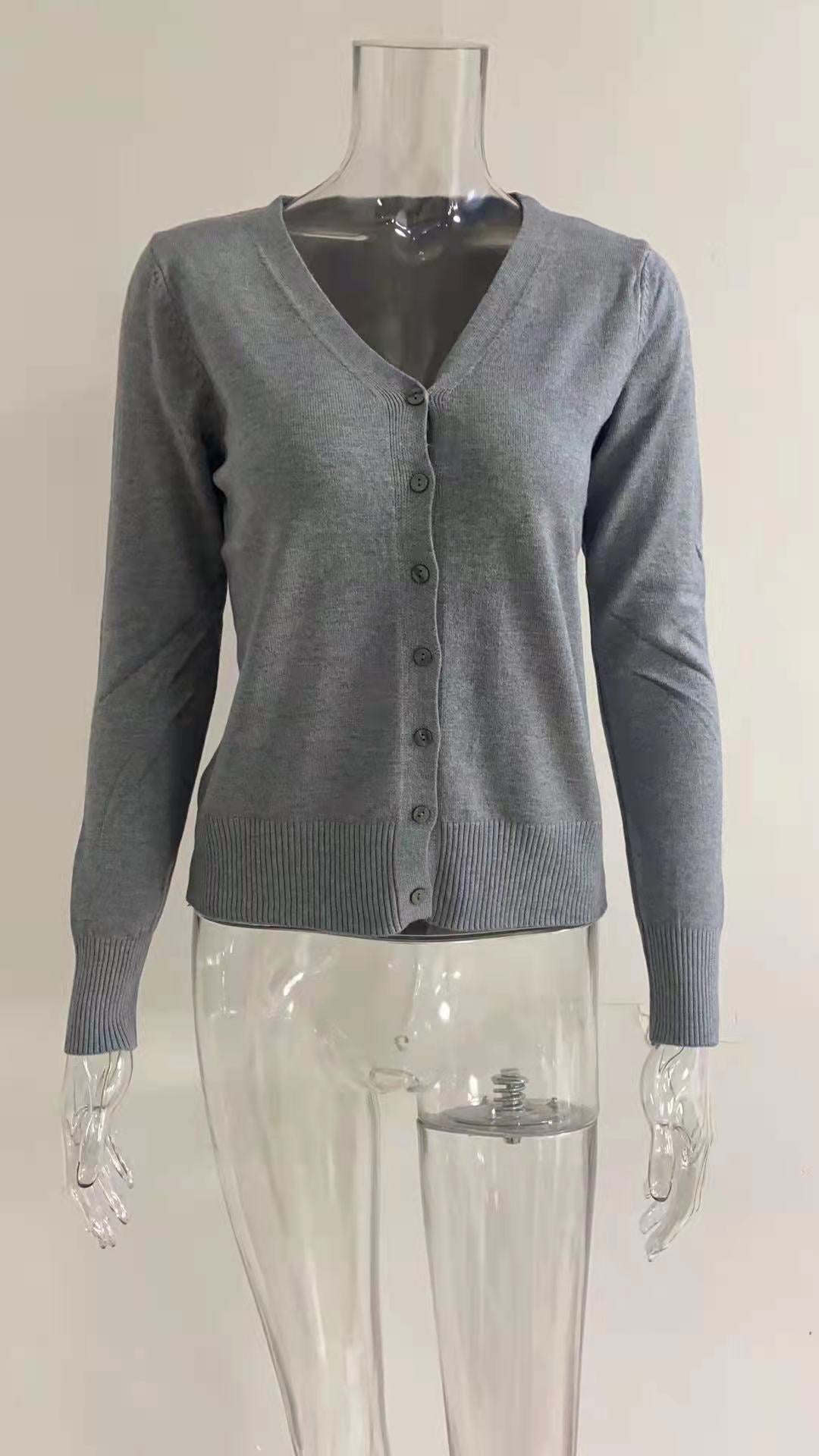 Women's V-neck Cardigan with Button Details Lune London