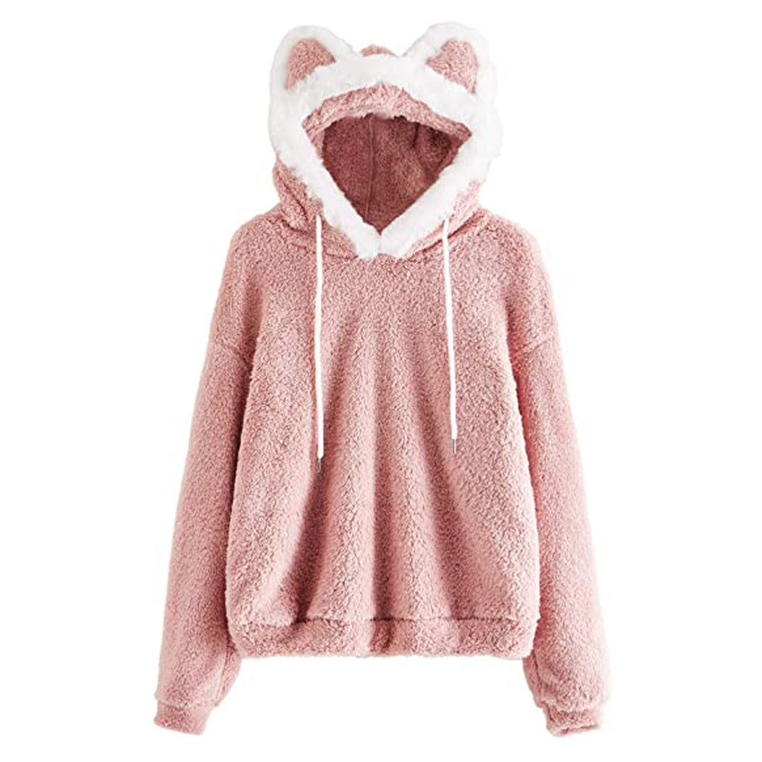 Ladies Cozy Hoodie with Cat Face Lune London
