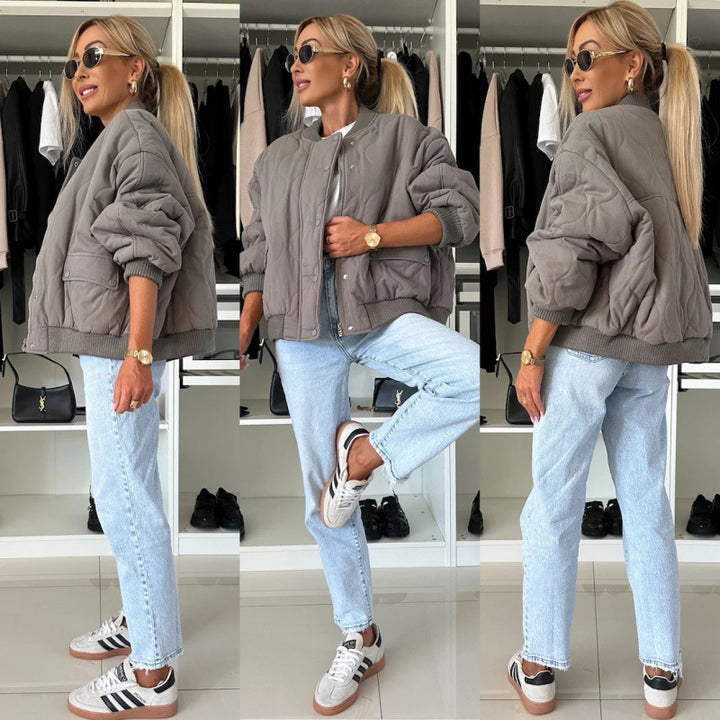 Quilted bomber jacket for women in a sporty-chic style Lune London