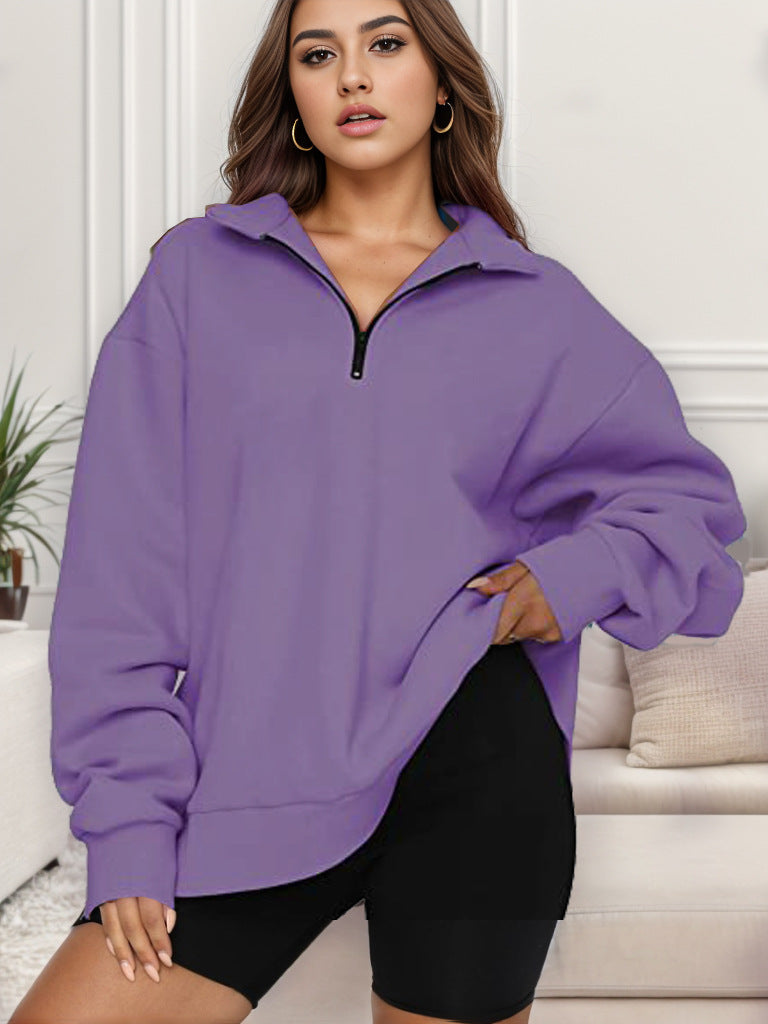Oversized sweatshirt for women with high collar Lune London