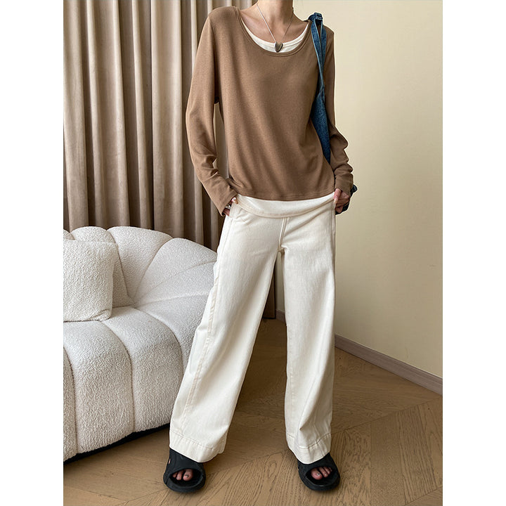 Women's long-sleeve shirt with wide neckline Chic & Stil
