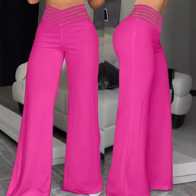Wide leg pants for women with a trendy grid design Lune London