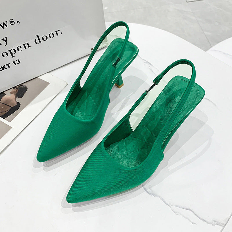 Ladies Slingback Pumps with Narrow Point and Low Heel Height Lune London