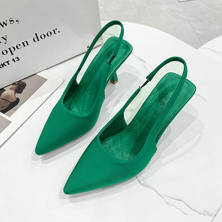 Ladies Slingback Pumps with Narrow Point and Low Heel Height Lune London