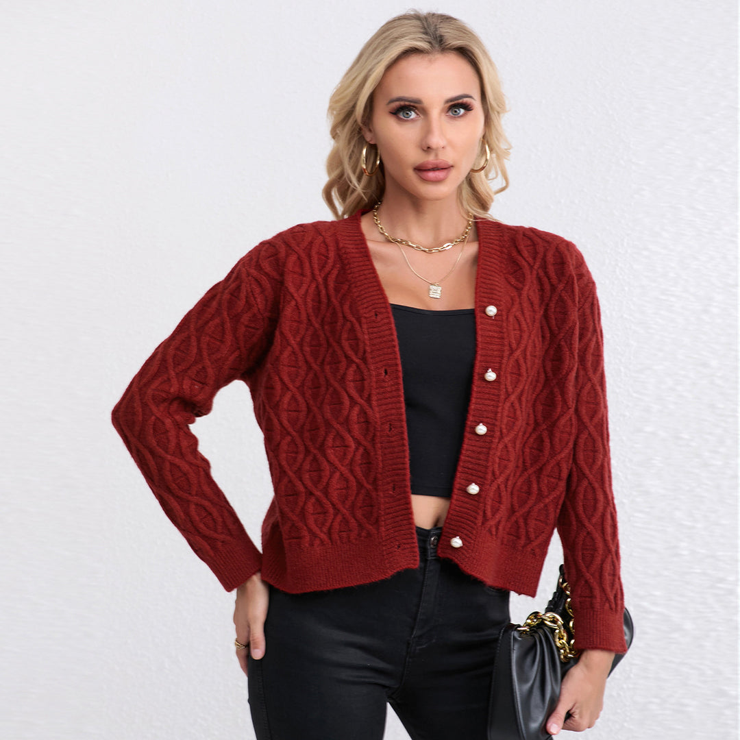 Cardigan pour femmes avec une élégante structure en alvéoles Chic & Stil