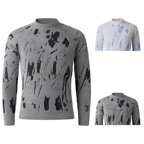 Trendy women's sweater with structured pattern and high collar Lune London