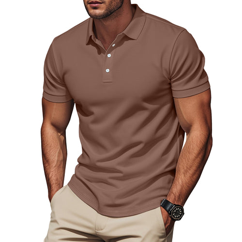 Fashion polo for men in breathable material with textured design Lune London