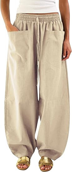 Pantalons de loisirs amples pour femmes avec taille élastique et poches pratiques Chic & Stil