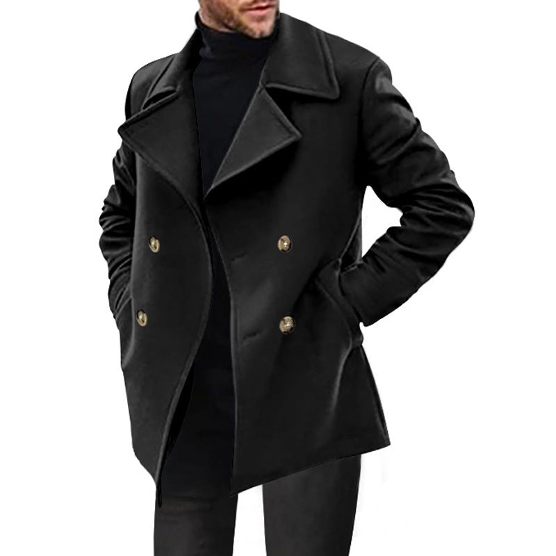 Lune London | Men's Classic Peacoat with Fashionable Lapels and Elegant Button Details