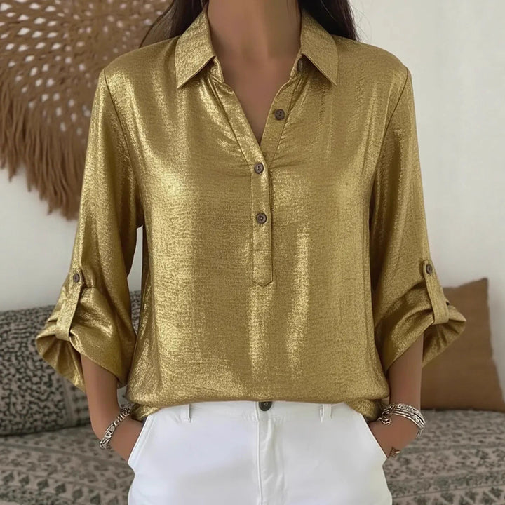 Femme élégante et étincelante chemise à manches courtes Chic & Stil