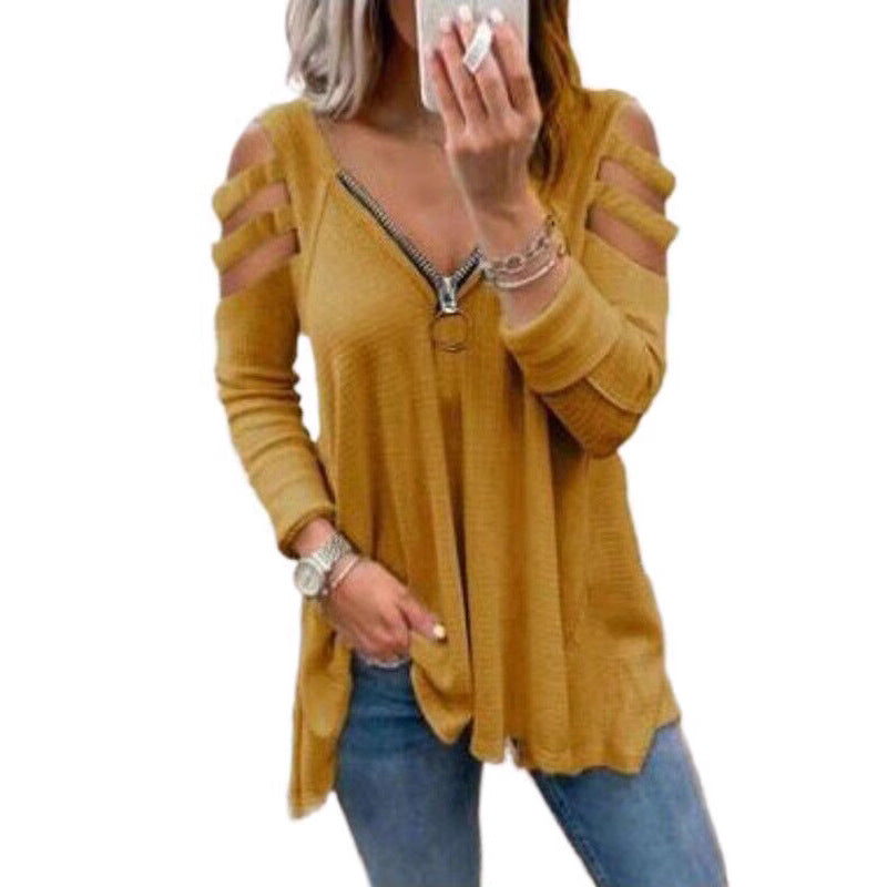Ladies knit sweater with trendy cut-out sleeves Lune London