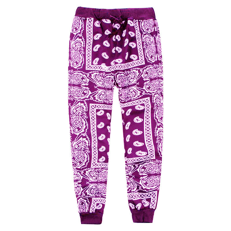 Casual jogger pants for men with unique bandana pattern Lune London