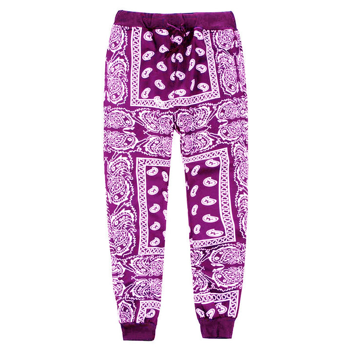 Casual jogger pants for men with unique bandana pattern Lune London