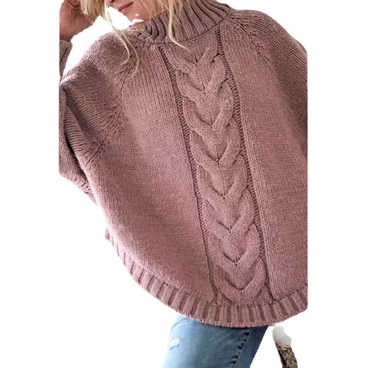 Pull femme avec col haut et design en cable Chic & Stil