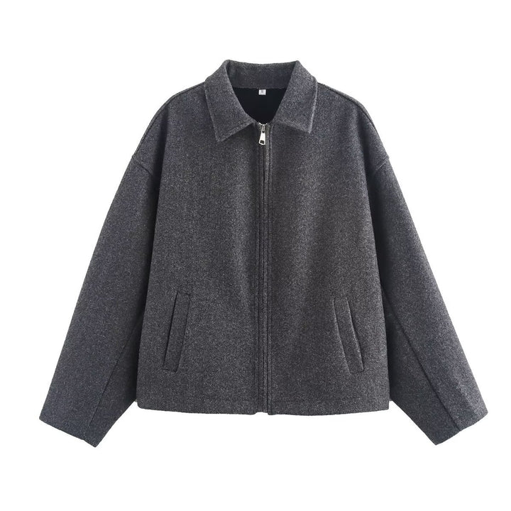 Femmelle casual jacket with high collar and practical side pockets Lune London