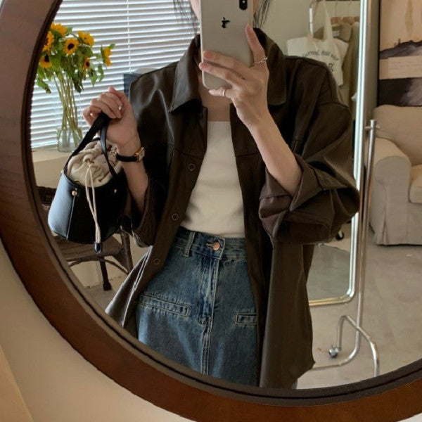 Women's outerwear jacket in fashionable oversized style with practical pockets Chic & Stil