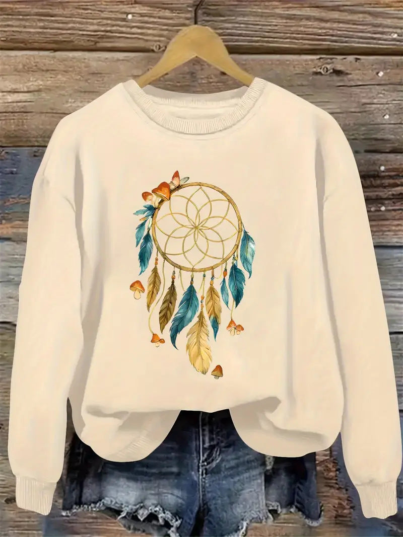 Sweatshirt pour femme avec design artistique de capteur de rêves Chic & Stil