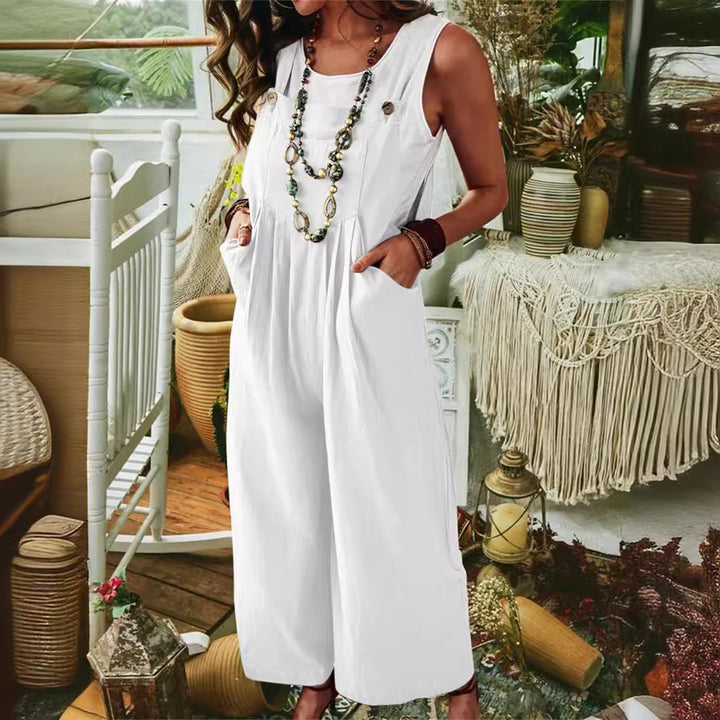 Ladies casual jumpsuit with wide legs and pockets Lune London