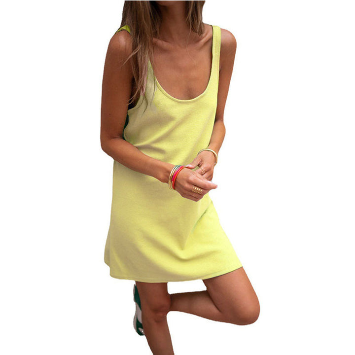 Casual summer dress for women with plunging neckline and light fabric Lune London