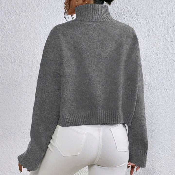 Ladies trendy collar sweater in soft wool Lune London