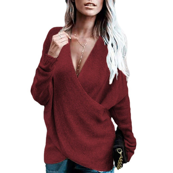 Lune London Women's sweater with deep V-neck and relaxed fit
