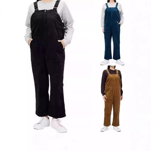 Ladies Casual Corduroy Overalls with Practical Pockets Lune London