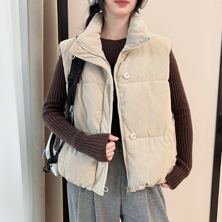 Ladies Comfortable quilted gilet with high pockets Lune London