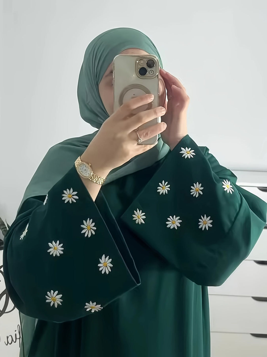 Elegant tunic dress for women with embroidered floral pattern Lune London