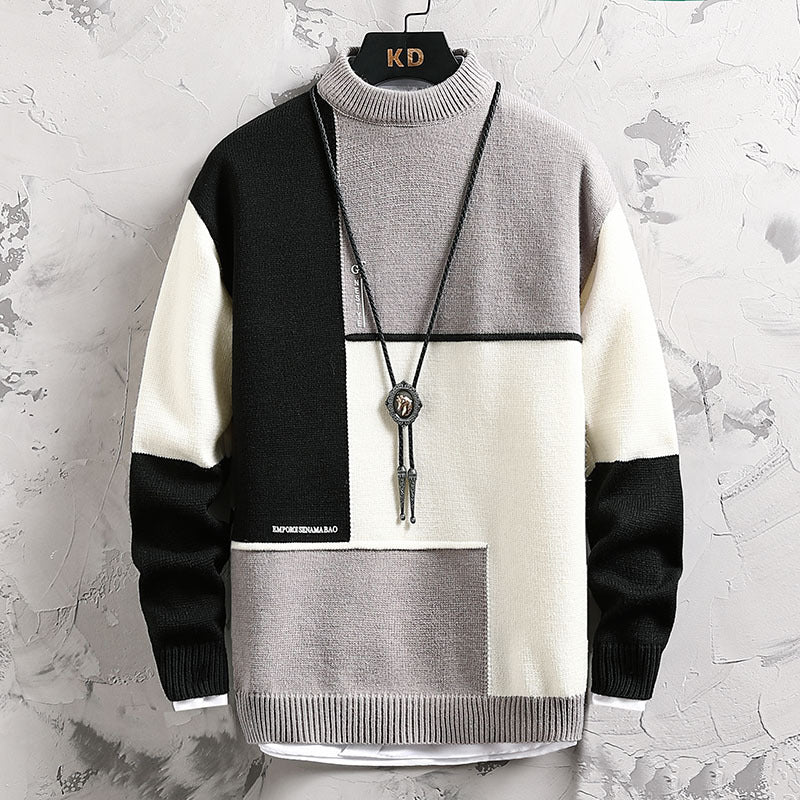 High-quality turtleneck sweater for men with a modern geometric design Lune London