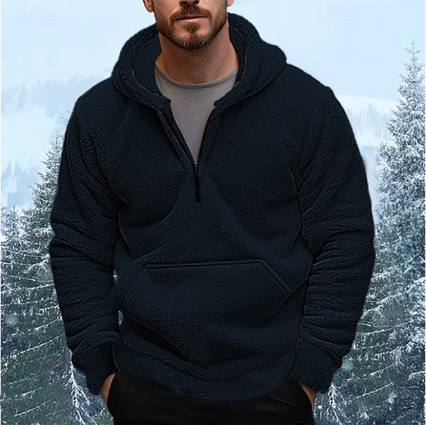 Fleece sweater for men with practical kangaroo pocket Lune London