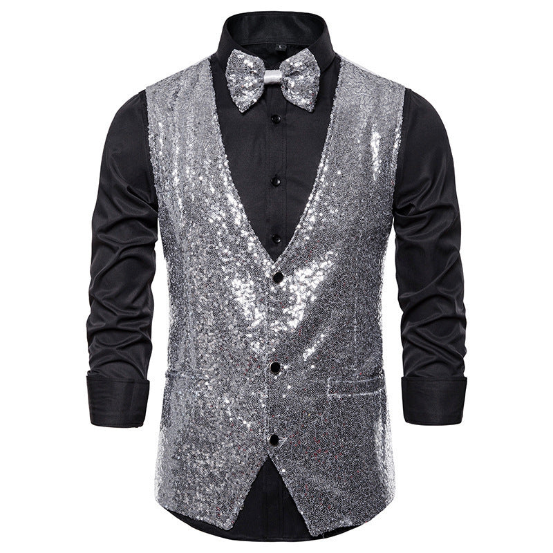 Elegant sequin jacket for men with a classic cut and practical bow tie Lune London