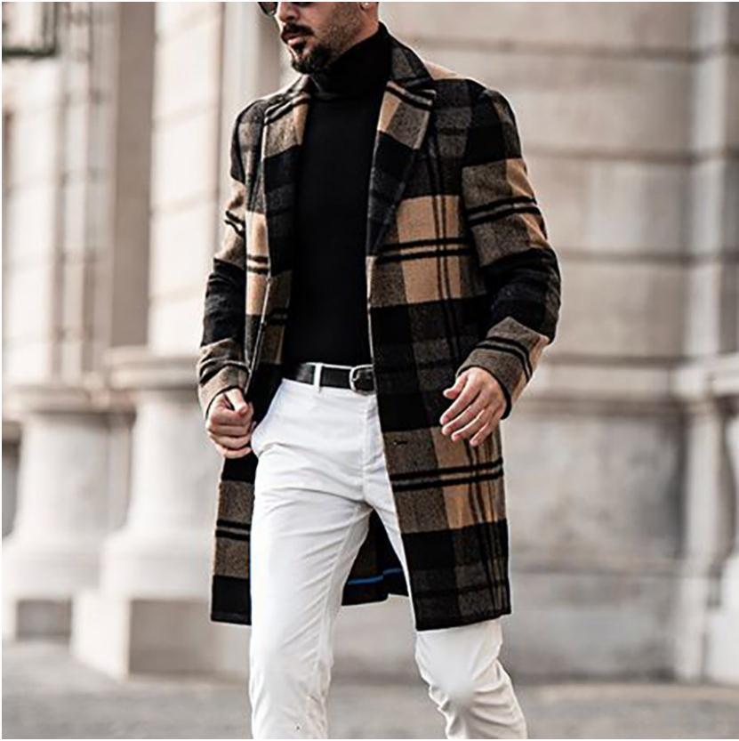 Plaid winter coat for men with warm lining Lune London