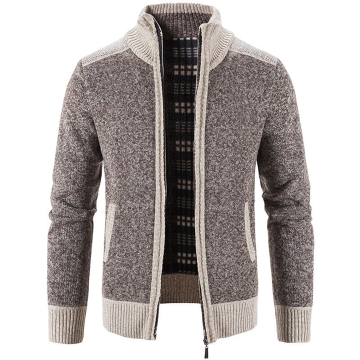 Lune London | Men's Cardigan with Modern Stand-Up Collar and Textured Design