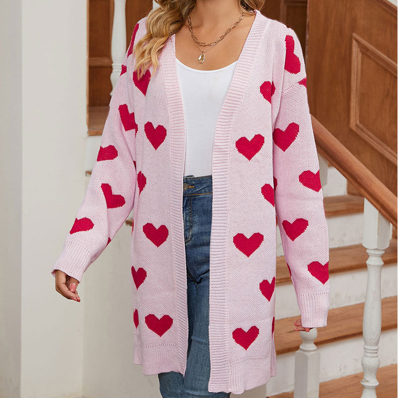 Cardigan femme avec motif en cœur Chic & Stil