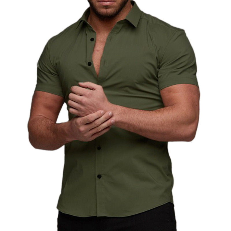 Short sleeve men's shirt in breathable cotton blend with modern button details Lune London